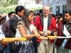cutting the school ribbon